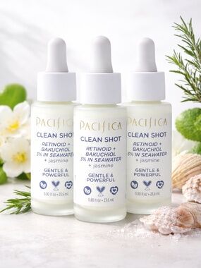 Pacifica Clean Shot Retinoid Bakuchiol Serum 3 pack 0.8oz Anti Aging Vegan NIB